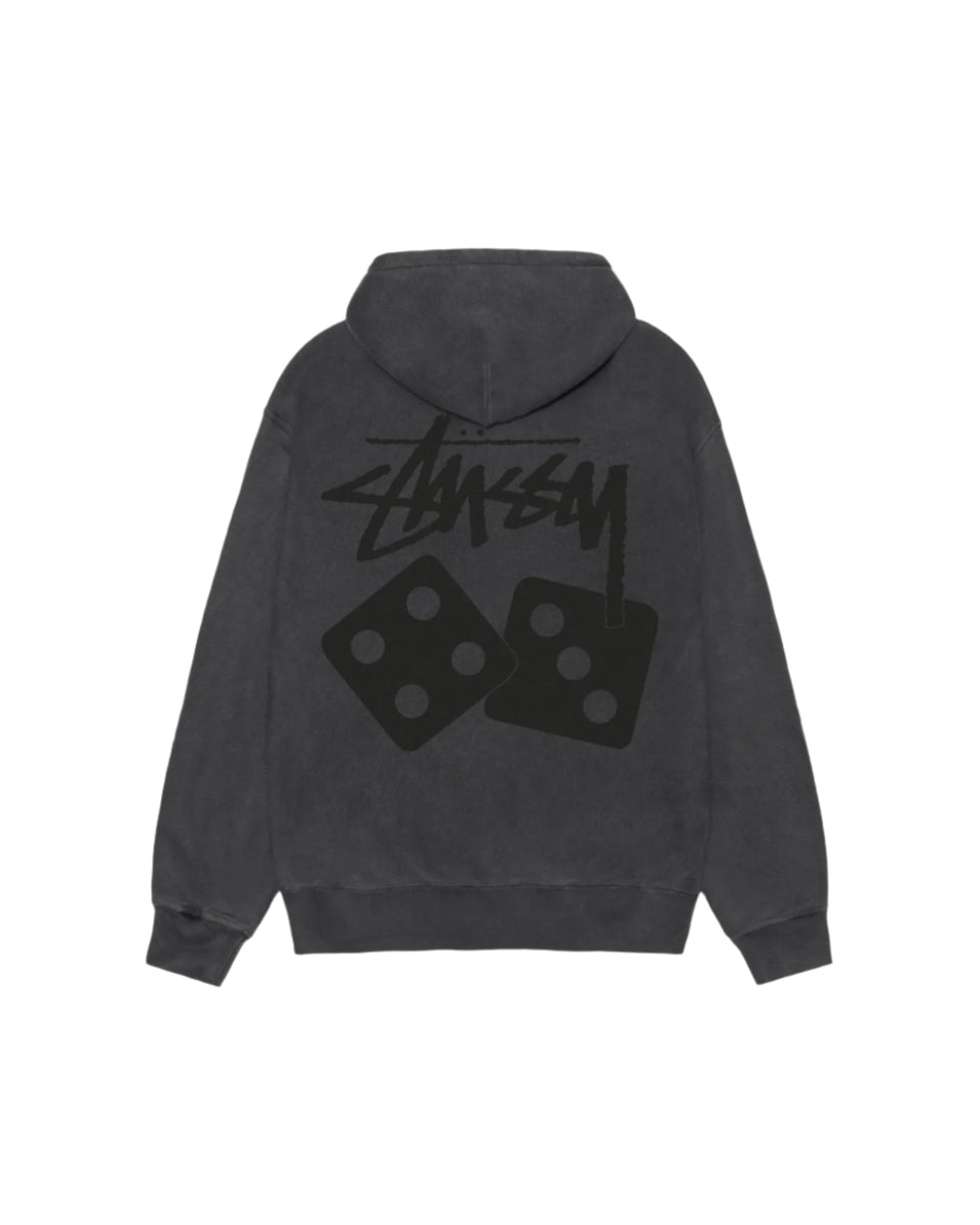 Stussy Dice Hoodie Pigment Dyed Washed Black – shoegamemanila