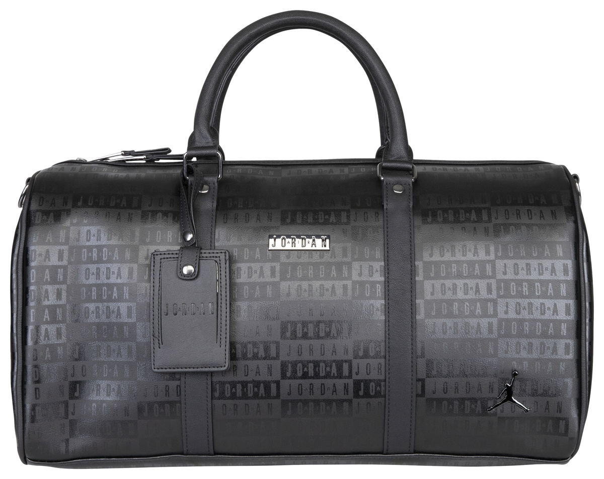 Jordan Duffle Bag Leather Black shoegamemanila