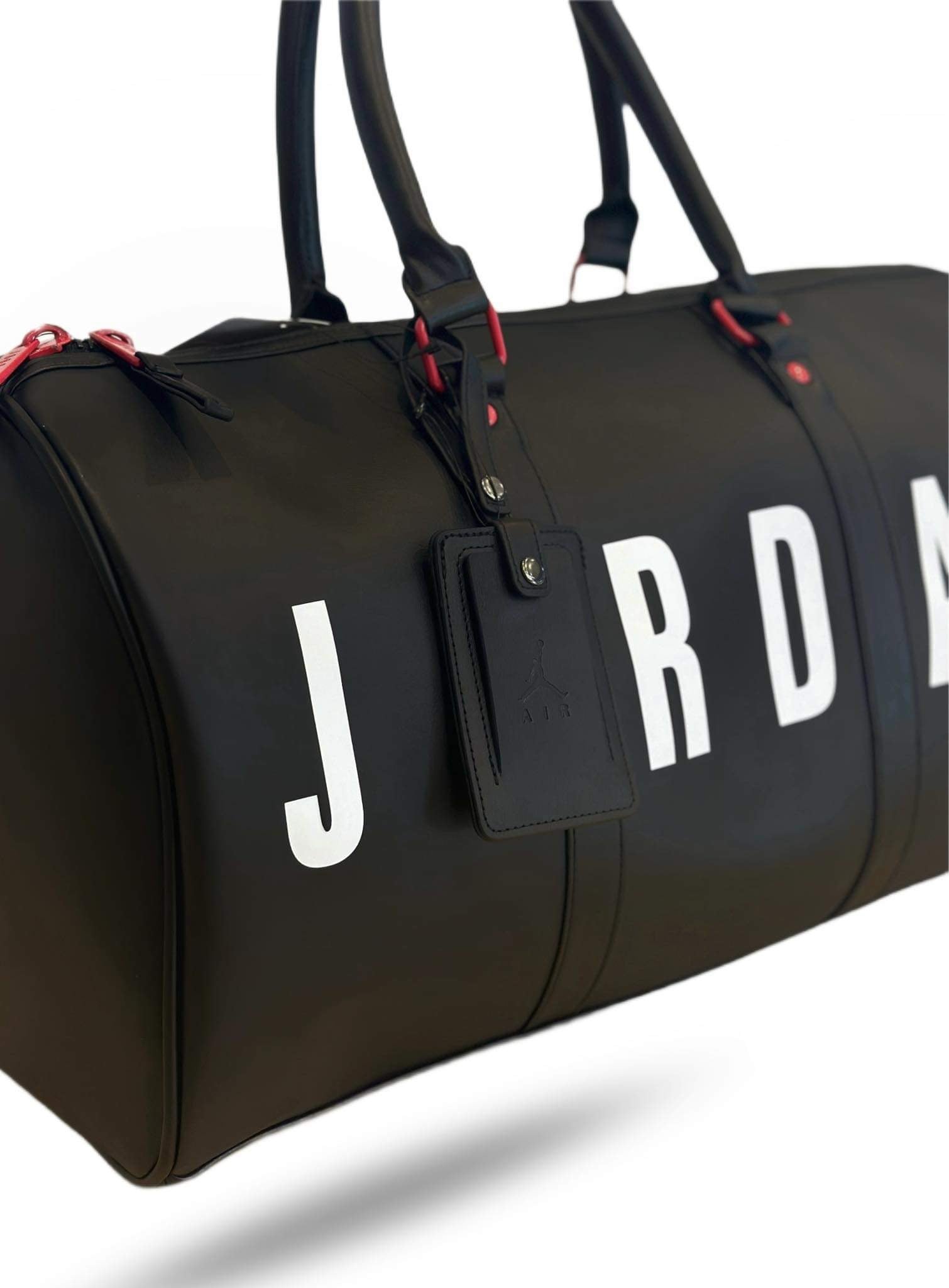 Jordan Duffle Bag Leather Black/Red/White