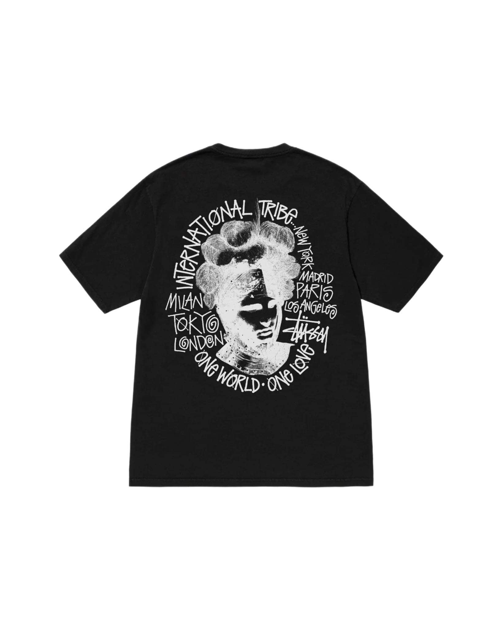 STUSSY Men's Camelot Pig. Dyed Tee Black