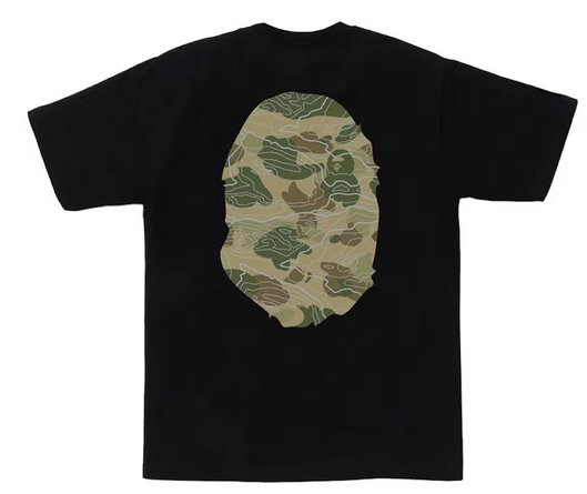 BAPE Layered Line Camo Big Ape Head Tee Black/Beige