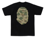 Load image into Gallery viewer, BAPE Layered Line Camo Big Ape Head Tee Black/Beige
