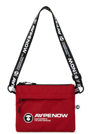 AAPE Moonface patch sacoche bag Red