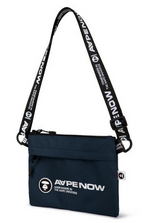 Load image into Gallery viewer, AAPE Moonface patch sacoche bag Navy Blue
