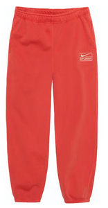 Stussy x Nike Pigment Dyed Fleece Sweatpants Habanero Red