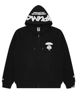 AAPE ZIP UP HOODIE BLACK