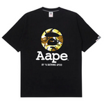 Load image into Gallery viewer, AAPE Moonface camo tee Black/Yellow
