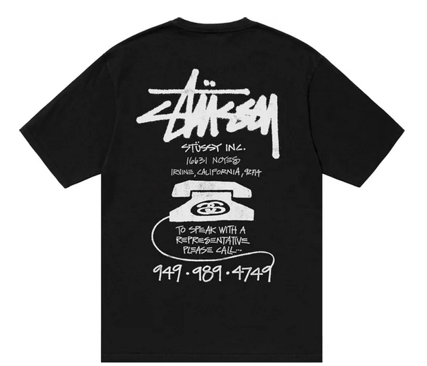 Stussy Old Phone Tee 'Black'