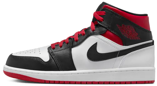 Jordan 1 Mid BLACK/RED/WHITE