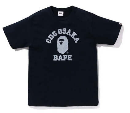 Bape Cdg Osaka College Tee Navy