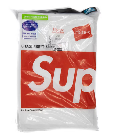 Supreme Hanes Tagless Tees (3 Pack)White