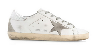 Golden Goose Superstar White Silver Print Cream Sole (W)