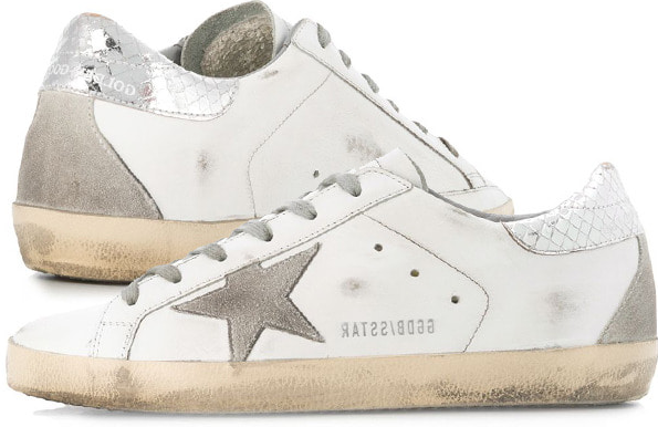 Golden Goose Superstar White Silver Print Cream Sole (W)