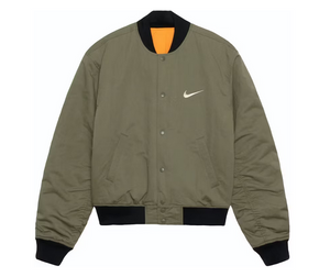 Stussy x Nike Reversible Varsity Jacket (Asia Sizing)Medium Olive/Bright Mandarin