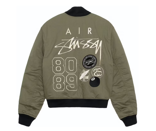 Stussy x Nike Reversible Varsity Jacket (Asia Sizing)Medium Olive/Bright Mandarin