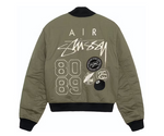 Load image into Gallery viewer, Stussy x Nike Reversible Varsity Jacket (Asia Sizing)Medium Olive/Bright Mandarin
