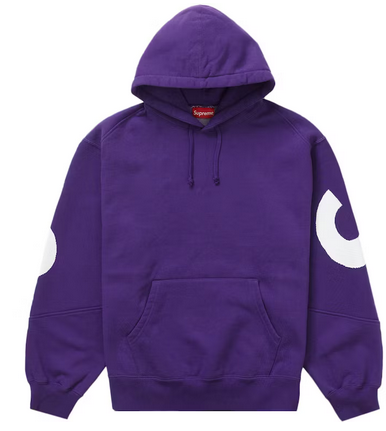 Supreme Big Logo Jacquard Hooded Sweatshirt Purple