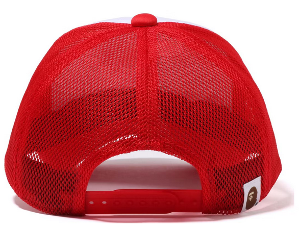 BAPE College Mesh Cap Red