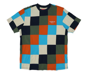 Supreme Patchwork Pique Tee Navy/Teal/Orange