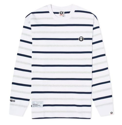 A Bathing Ape AAPE Now Stripe Long Sleeve T-Shirt