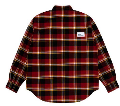 AAPE Moonface patch plaid shirt Bright Red