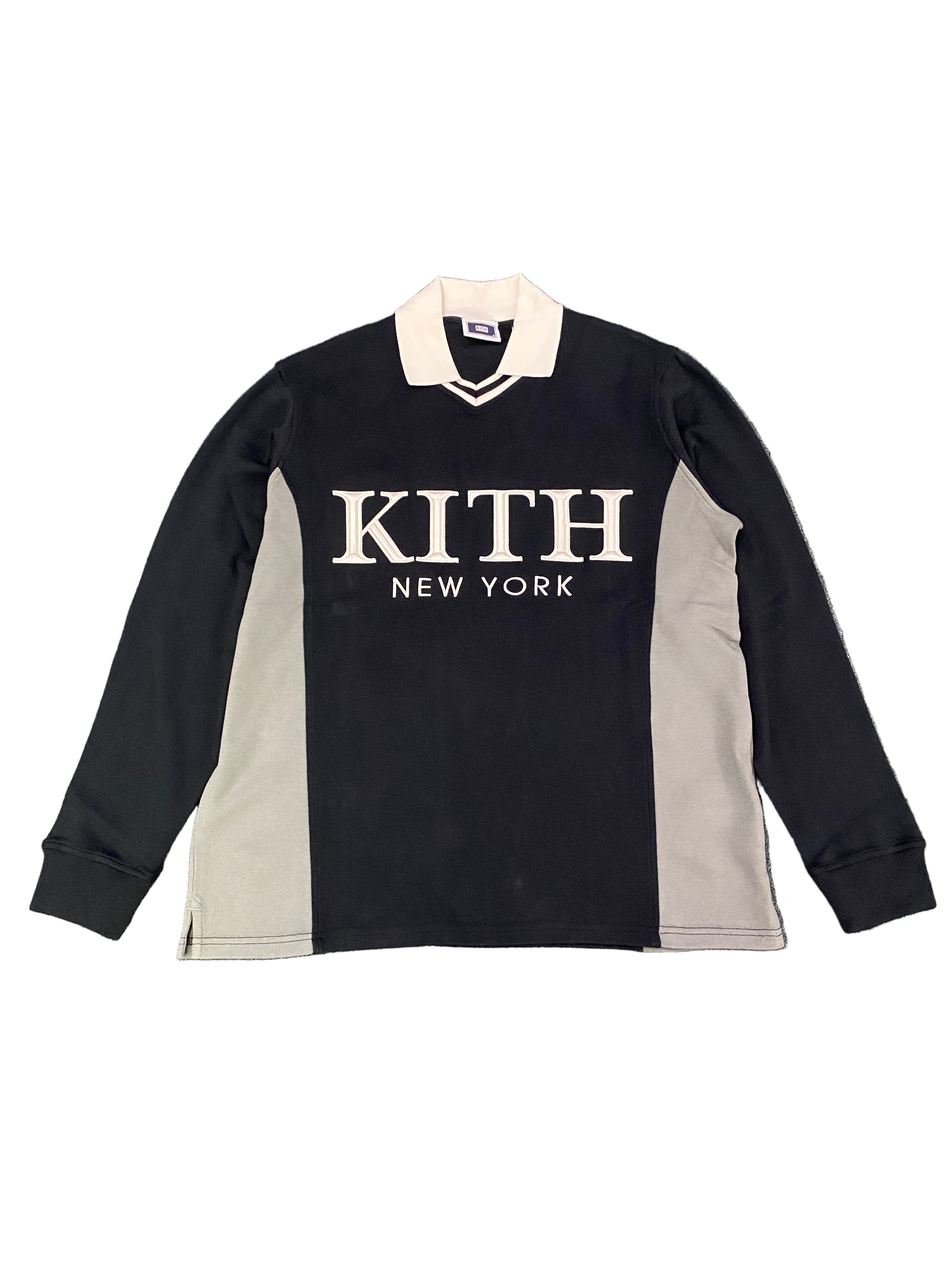 Kith Pique Long Sleeve Tap In Polo Black – shoegamemanila