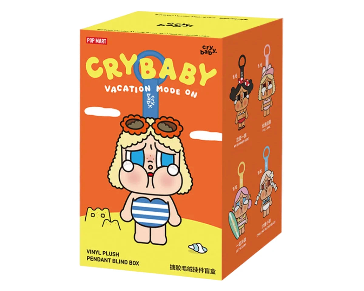 Popmart CRYBABY Vacation Mode On Series Vinyl Plush Pendant Blind box (Sold per piece)