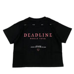 Load image into Gallery viewer, BLACKPINK Deadline Logo Crop Tee black
