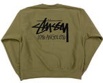 Load image into Gallery viewer, Stussy Stock Los Angeles Crewneck Army
