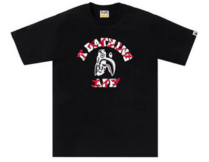 BAPE Tiger Shark Japanese Letter Tee Men's Black