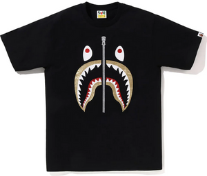 Bape Shark Glitter Tee Black