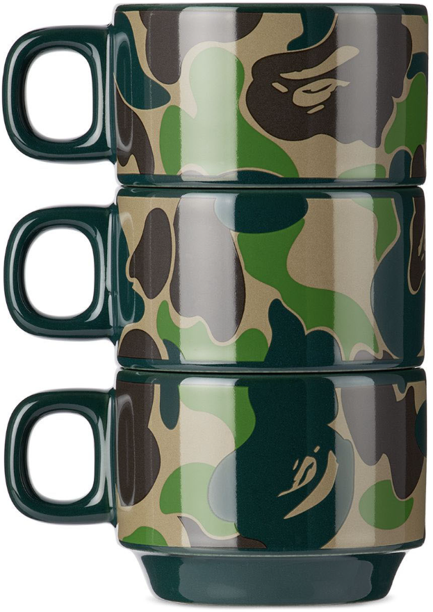 BAPE Green ABC Camo Stacking Mug Set