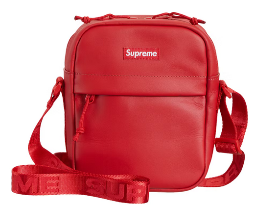 Supreme Leather Shoulder Bag Red