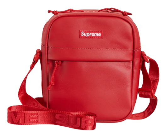 Supreme Leather Shoulder Bag Red – shoegamemanila