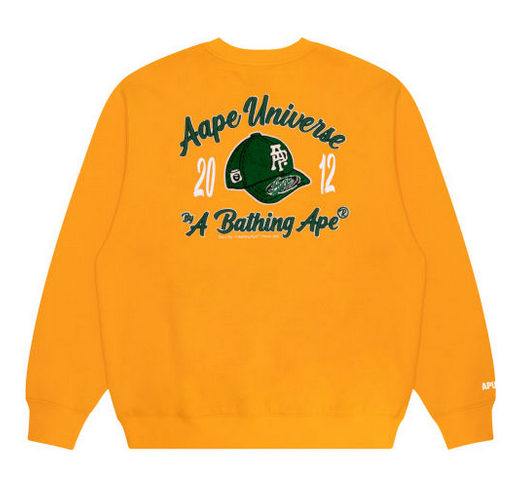 AAPE Moonface patch embroidered sweatshirt Yellow