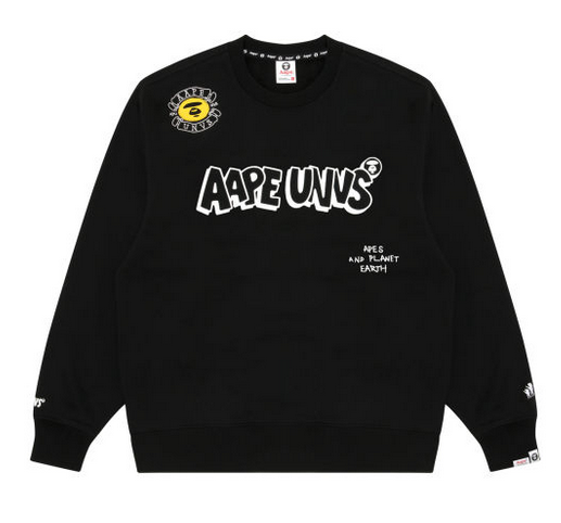 AAPE Moonface graphic printed sweatshirt Black