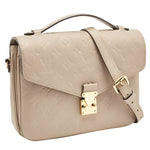 Load image into Gallery viewer, Louis Vuitton Tourterelle Monogram Empreinte Leather Pochette Metis Bag
