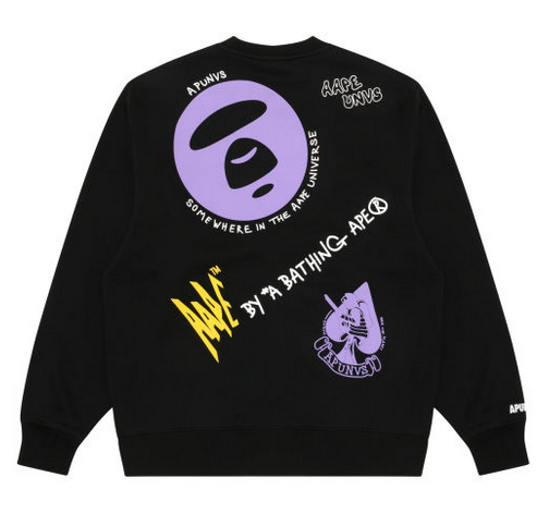 AAPE Moonface graphic printed sweatshirt Black