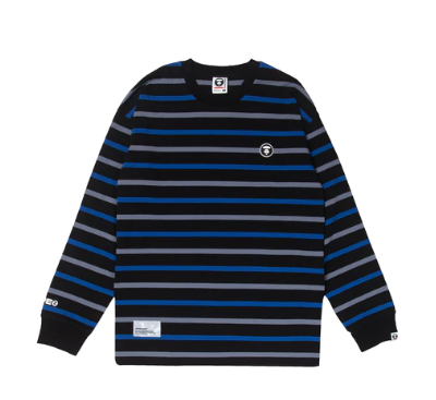 AAPE Moonface Patch Striped Long Sleeve