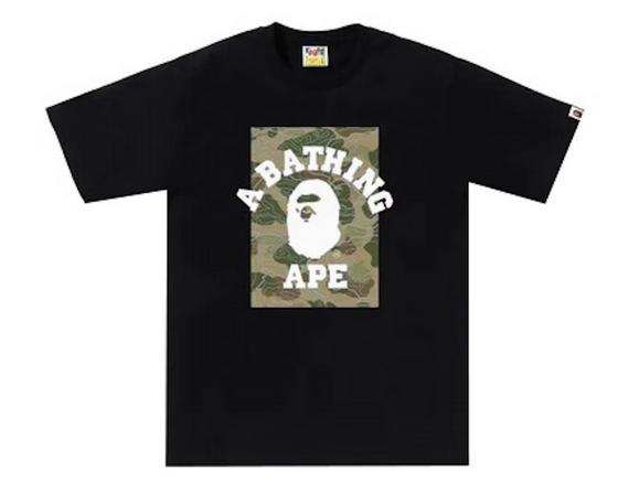 BAPE Layered Line Camo On College Tee Black/Beige