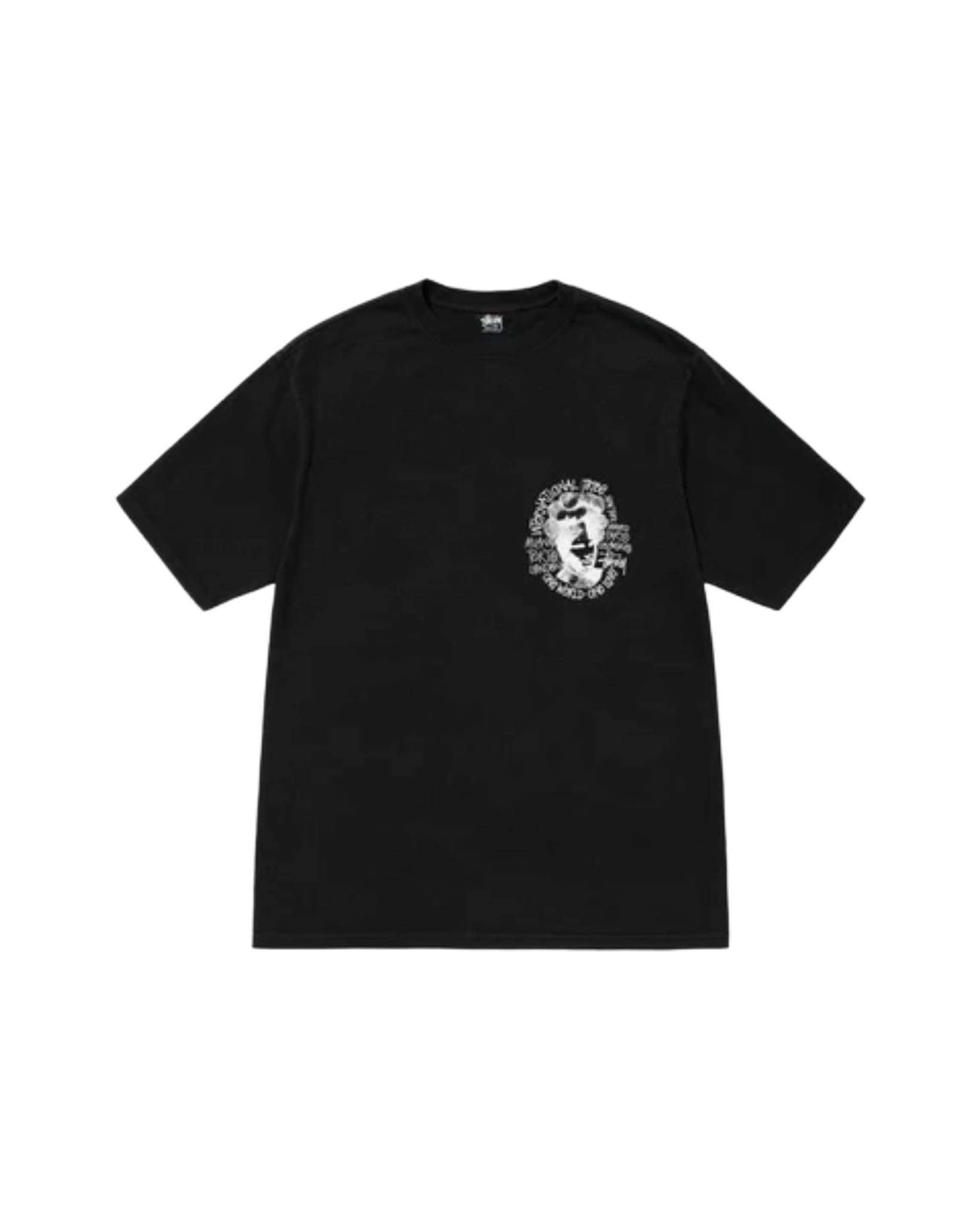 STUSSY Men's Camelot Pig. Dyed Tee Black