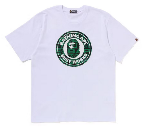 BAPE Lux Sport Pattern Busy Works Tee White