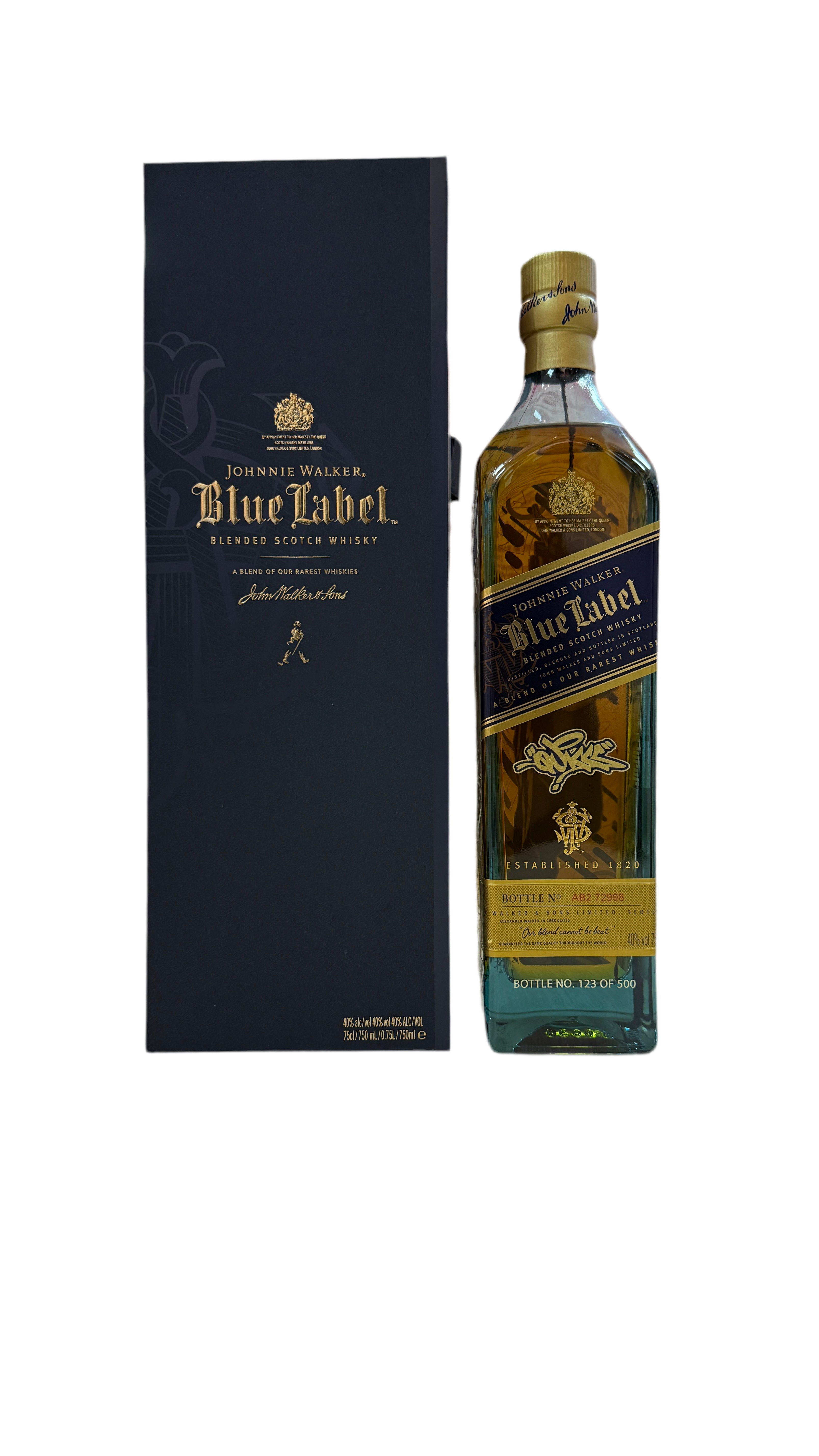 Johnnie Walker Blue Label x Quiccs 750ml BLUE (Limited Edition 500pcs)