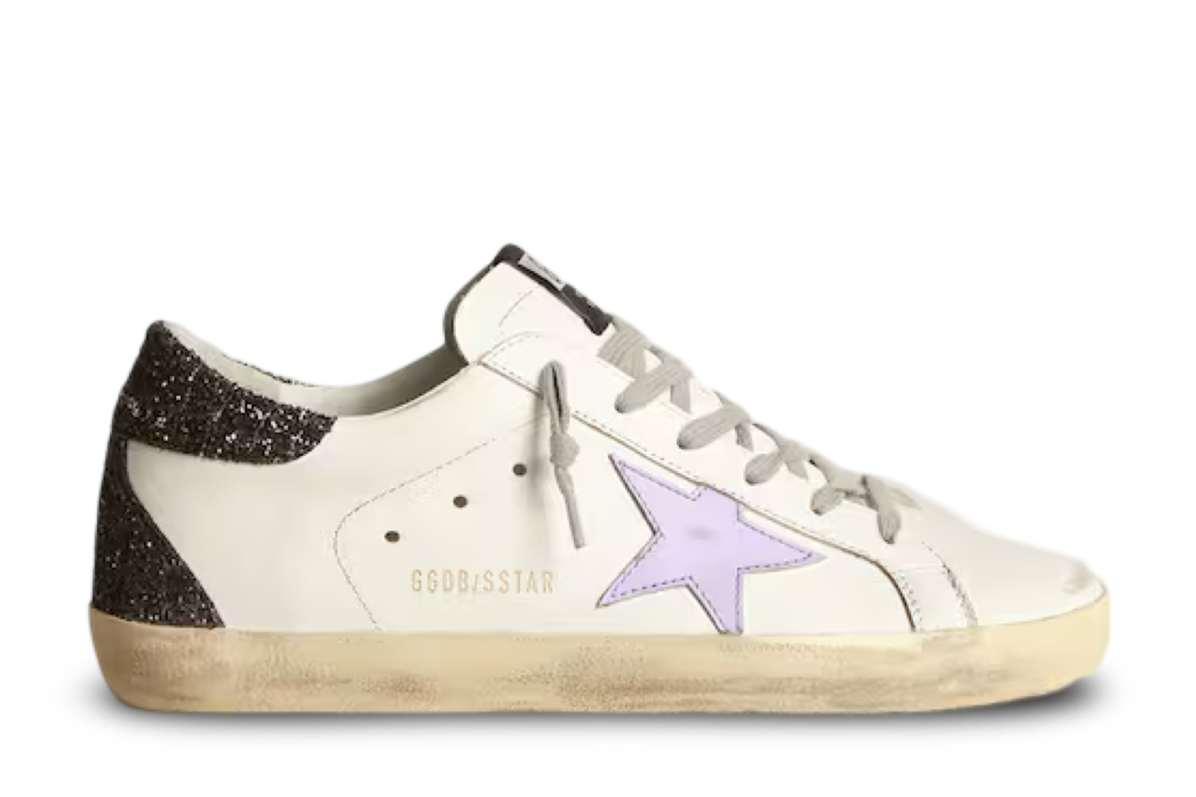 Golden Goose Super-Star White Choco Glitter-Lavender (W)