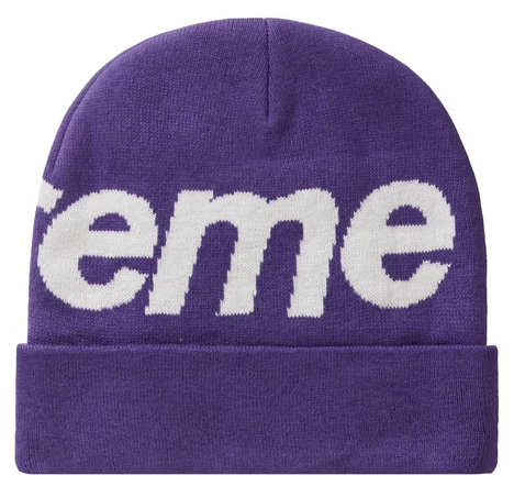 Supreme Big Logo Beanie Beanie (FW23) Dark Purple