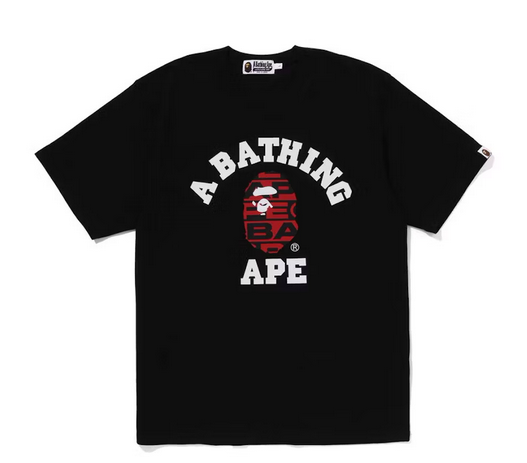 BAPE Lux Sport Pattern College Tee Black
