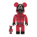Load image into Gallery viewer, Bearbrick x Squid Game Guard (Triangle) 100% &amp; 400% Set
