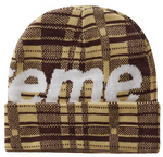 Load image into Gallery viewer, Supreme Big Logo Beanie Beanie (FW23) Tan Plaid
