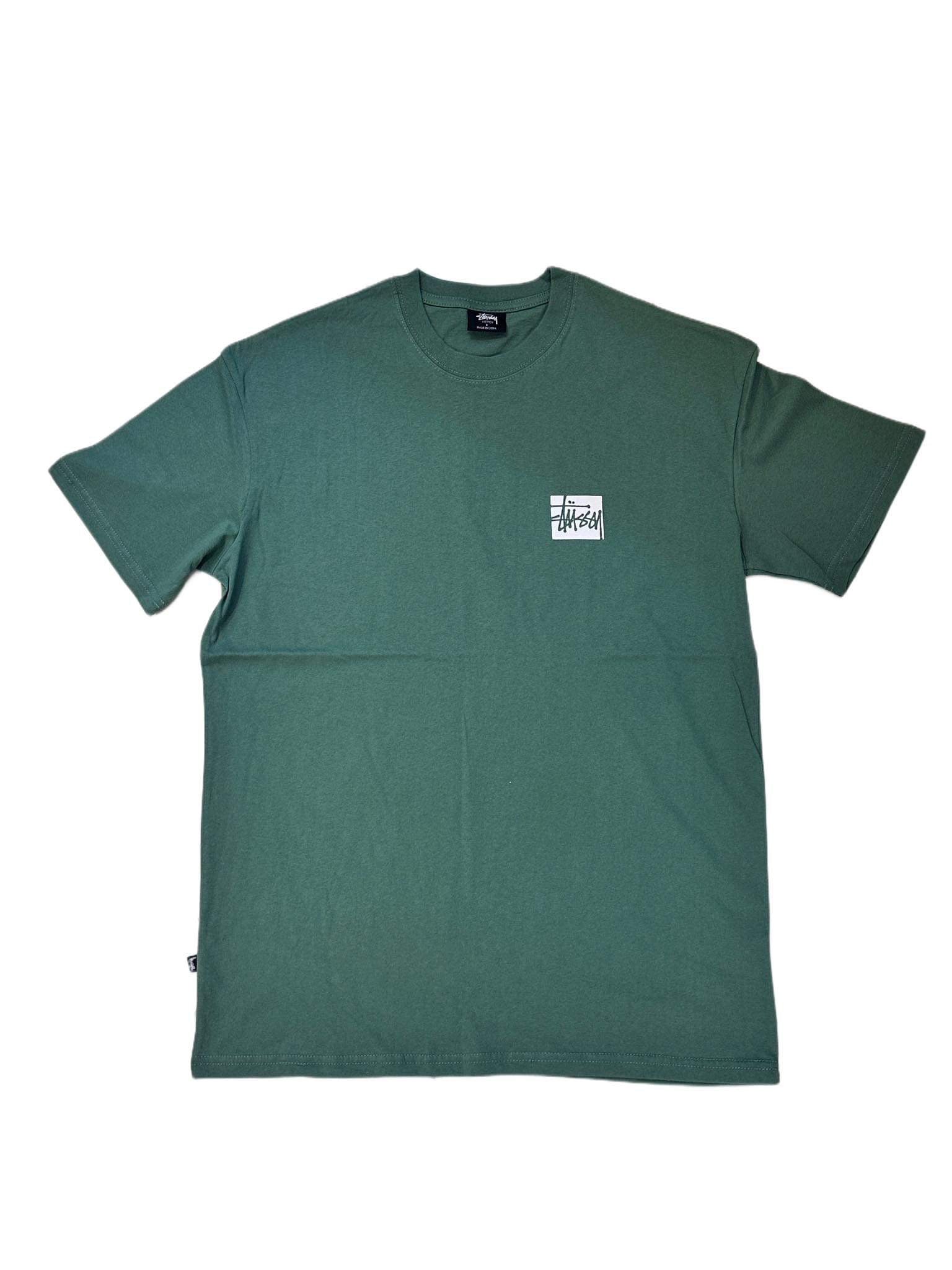 STUSSY SQUARE GREEN TEE