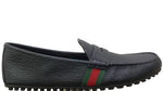 Load image into Gallery viewer, Gucci Men’s Black Leather Web Stripe Driver’s Loafers Black
